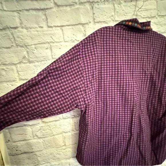 Vintage Hang Ten Southwest Houndstooth Button Front Shirt Size Large 80s/90s - Picture 6 of 12